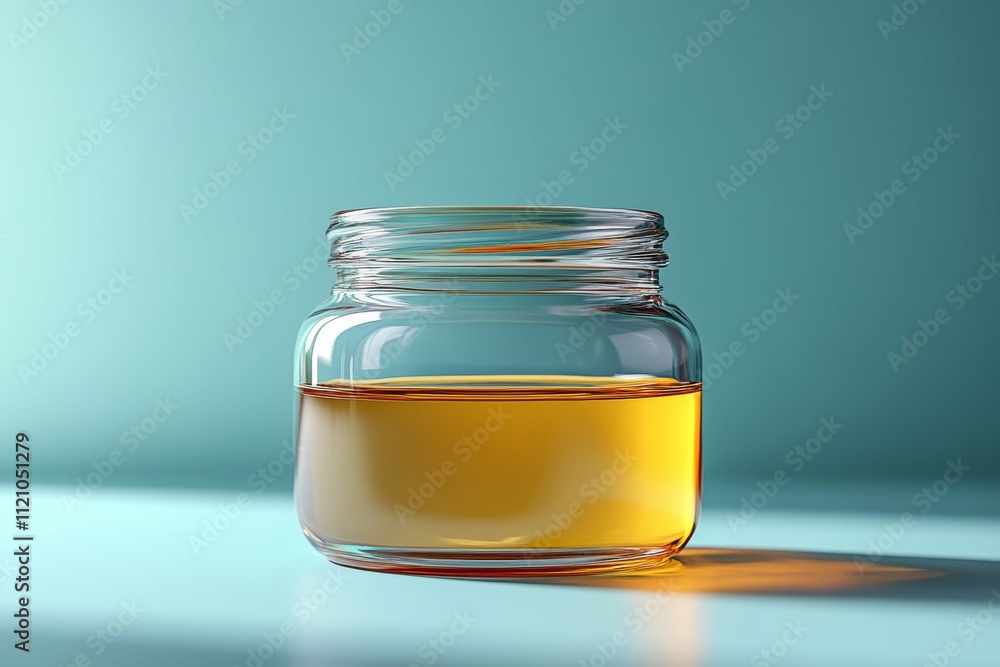 Golden Liquid in a Glass Jar Golden Liquid in a Glass Jar