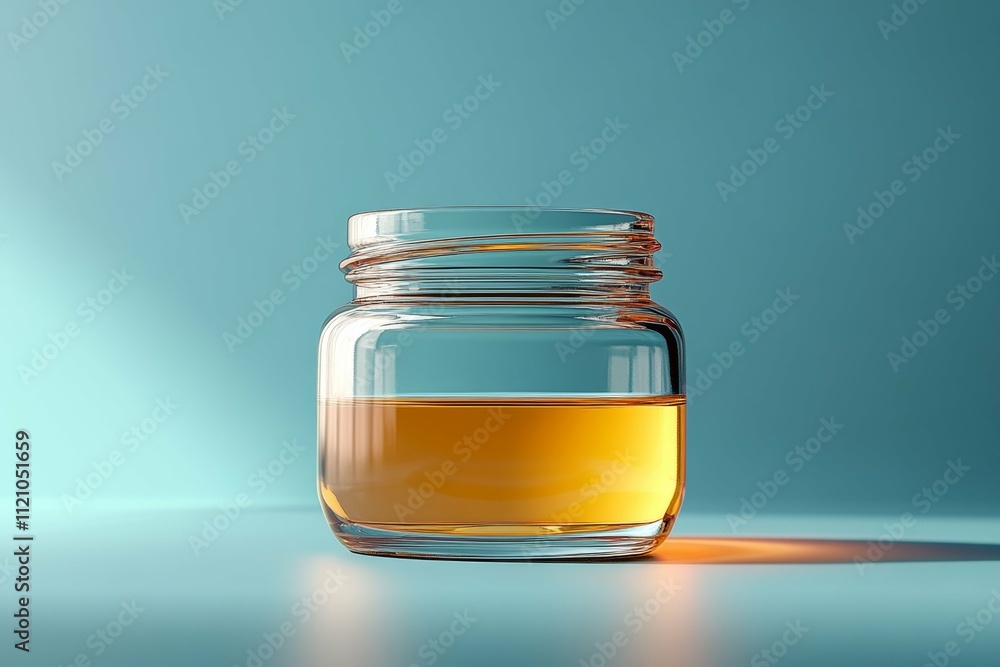 Golden Liquid in a Clear Glass Jar Golden Liquid in a Clear Glass Jar