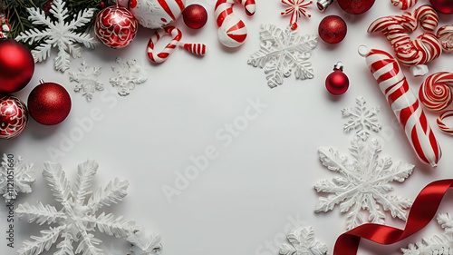 Christmas background design, snowflakes decoration, candy cane design, Xmas elements, holiday background, elegant Christmas background, white Christmas background, festive design, Christmas banner, 