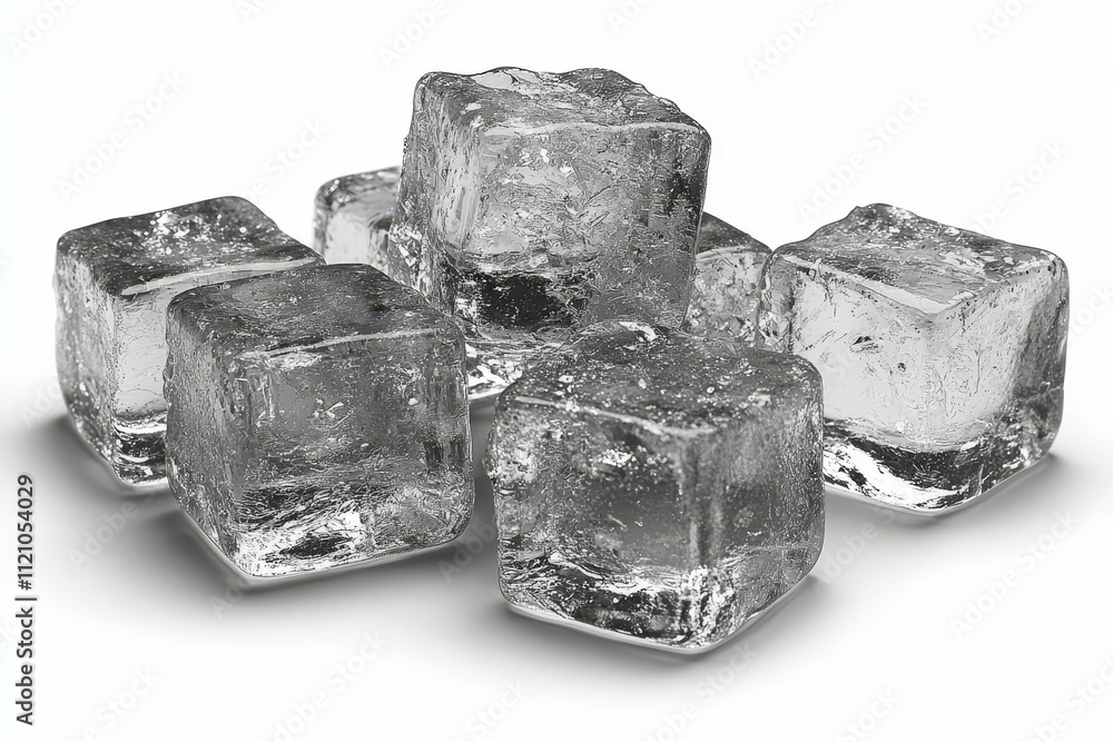 Obraz premium Clear Ice Cubes for Refreshing Drinks