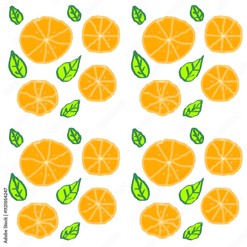 seamless pattern with citrus an orange