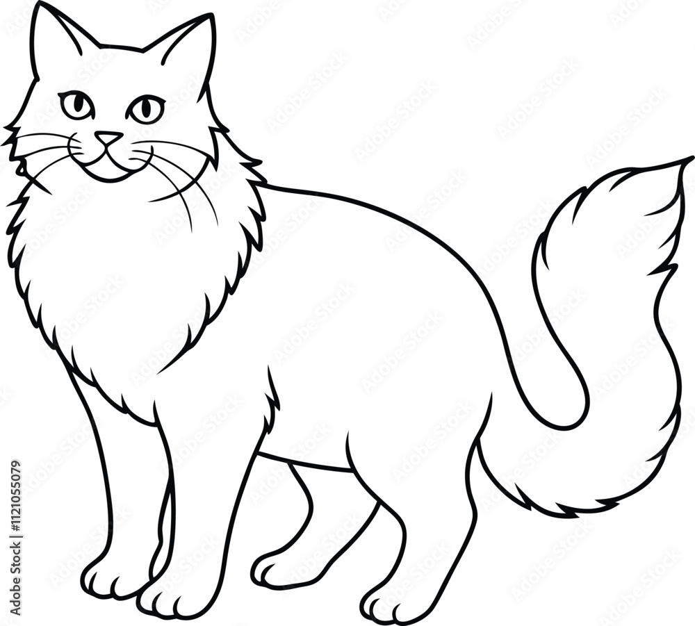 Fototapeta premium Cats line art vector design eps files