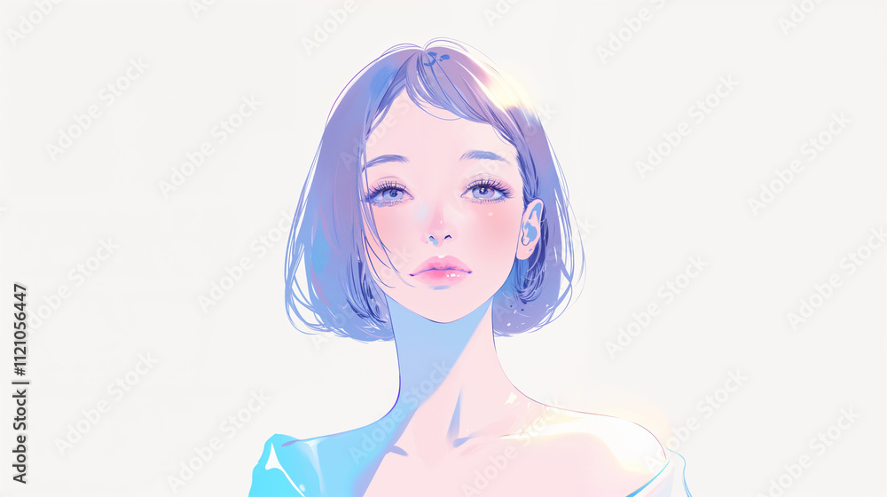 綺麗な女性のポートレートイラスト 綺麗な女性のポートレートイラスト