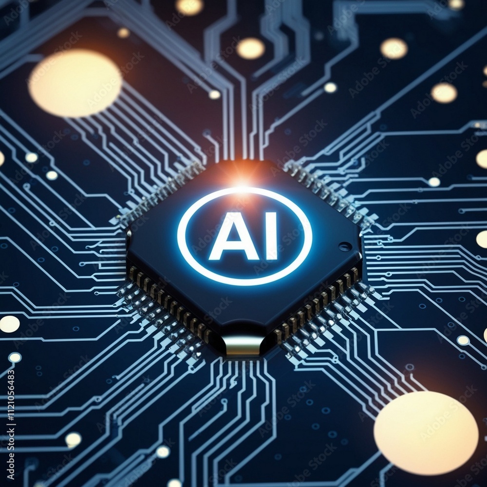 Ai text tecnology on dark background Generated Ai Ai text tecnology on dark background Generated Ai