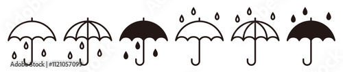 Simple umbrella icon set