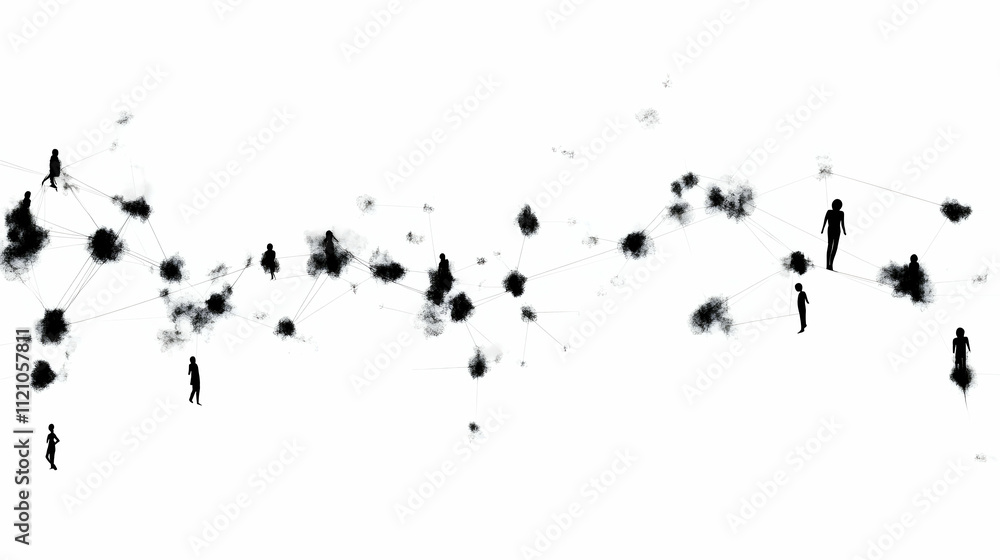 Portraits of a varied network of interconnected individuals that represent professional and social networking Portraits of a varied network of interconnected individuals that represent professional and social networking
