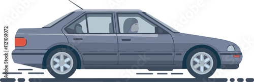 Side Profile of a Classic Orange Car