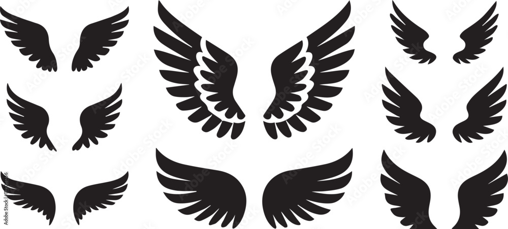 Naklejka premium Graceful Angel Wings for Decorative Art Concepts