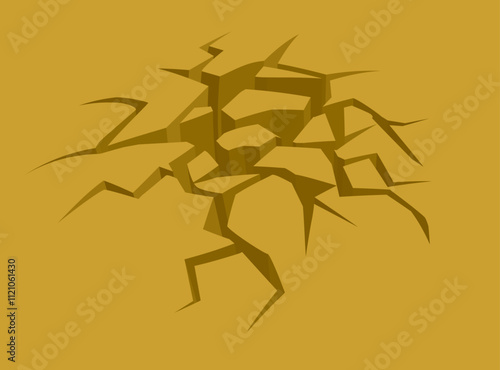 ひび割れた地面のイラスト