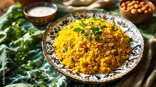 Sary Osh - Golden Rice Pilaf with Turmeric and Almonds (Turkmenistan Cuisine) photo