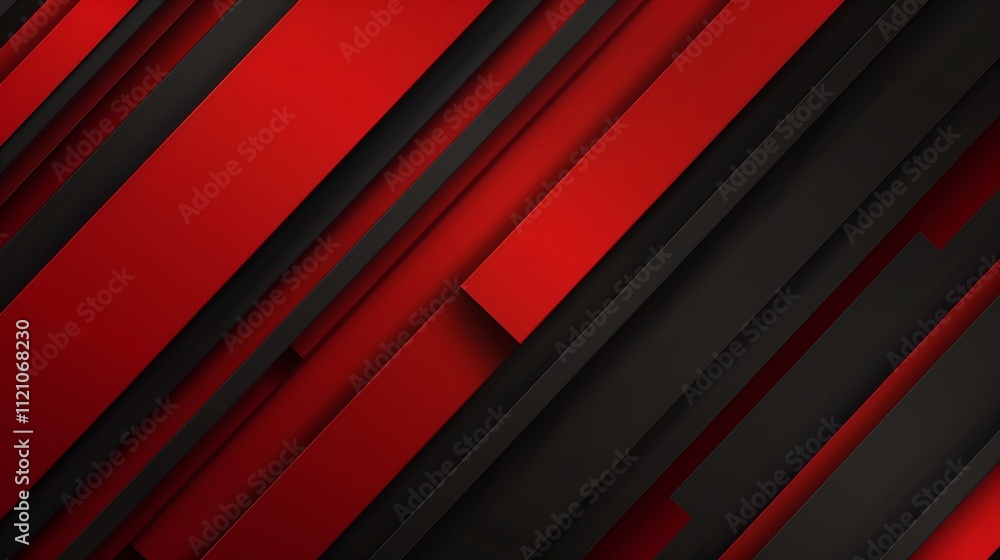 Obraz premium Abstract Red and Black Diagonal Stripes Background