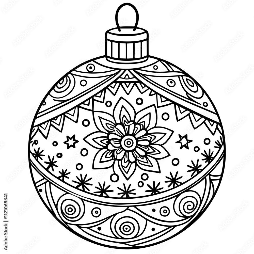 Obraz premium Christmas ball design set for KIDS COLORING BOOKS