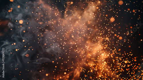 Wallpaper Mural Sparks ignite a chaotic dance with swirling smoke, painting a destructive scene against darkness. Torontodigital.ca