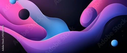 Abstract Flowing Shapes with Neon Gradients