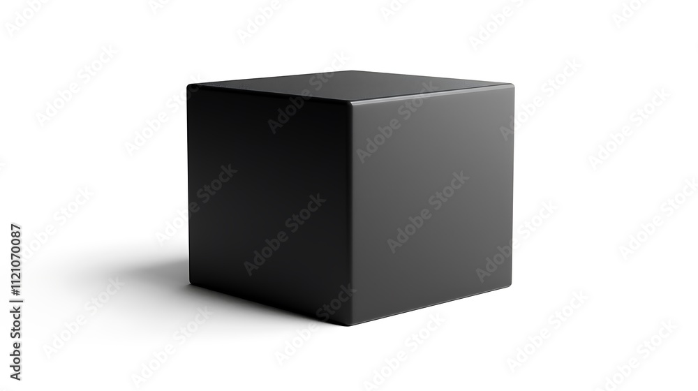 Sleek black cube with matte finish on white. Sleek black cube with matte finish on white.