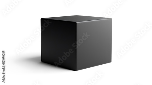 Sleek black cube with matte finish on white.
