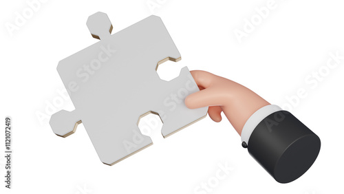 Puzzle in hand. The missing puzzle. Key part of solving a problem.