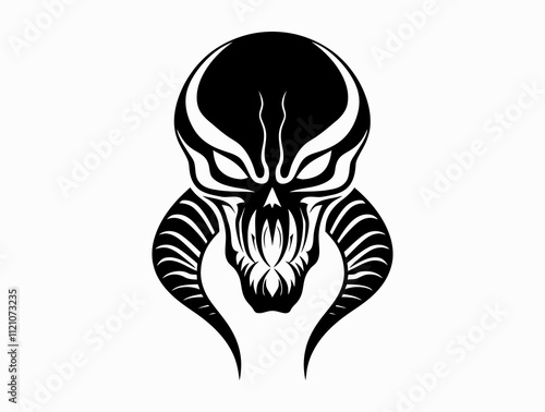 Cobra Skull silhouette vector illustration