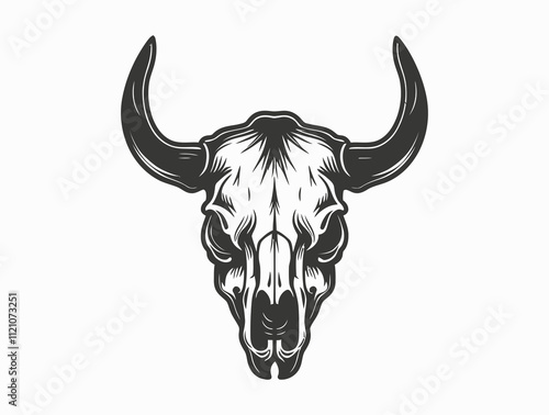 Cow Skull silhouette vector illustration