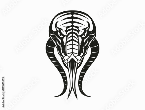 King Cobra Skull silhouette vector illustration