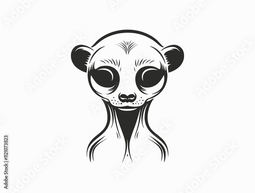 Meerkat Skull silhouette vector illustration