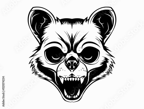 Racoon Skull silhouette vector illustration