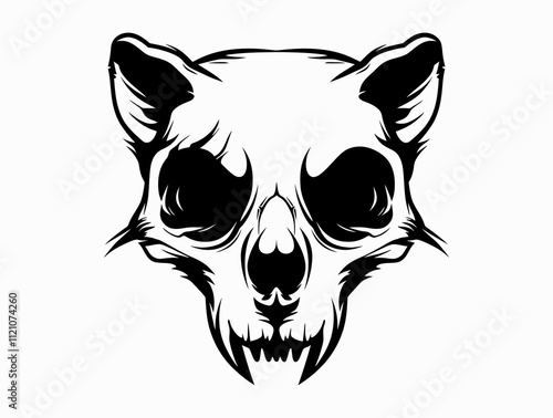 Racoon Skull silhouette vector illustration