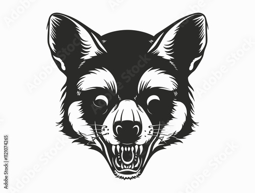 Racoon Skull silhouette vector illustration