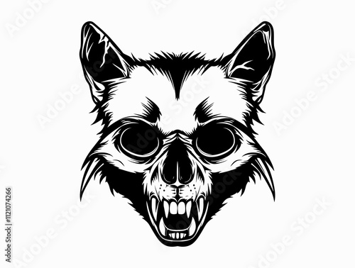 Racoon Skull silhouette vector illustration