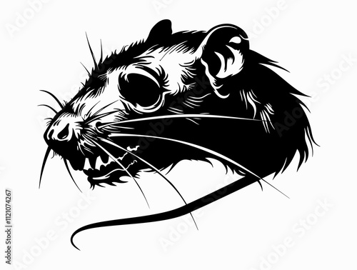 Rat Skull silhouette vector illustration