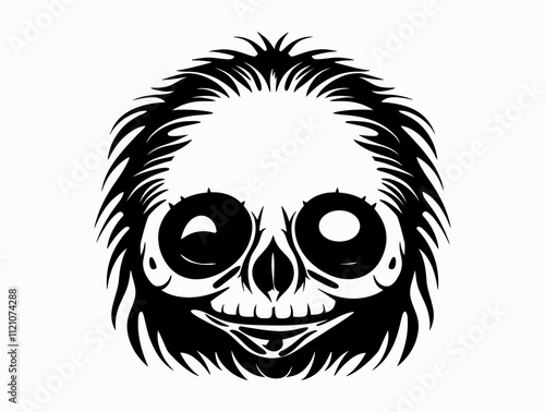 Sloth Skull silhouette vector illustration