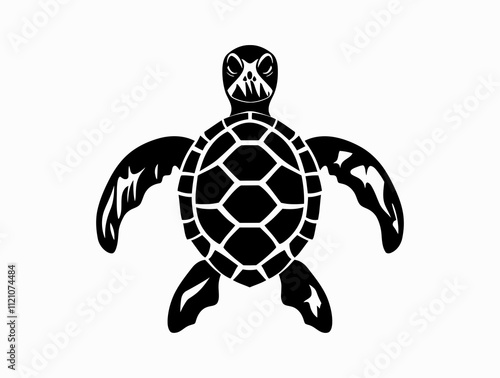 Turtle Skull silhouette vector illustration