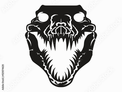 Alligator Skull silhouette vector illustration