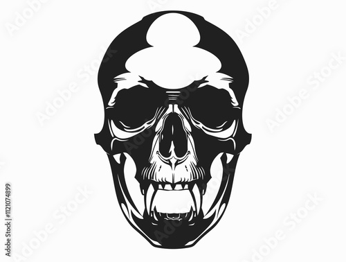 Babo Skull silhouette vector illustration