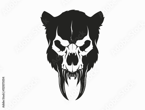 Bear Skull silhouette vector illustration