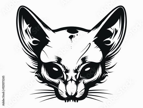 Chinchillas Skull silhouette vector illustration