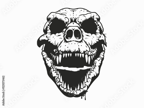 Crocodile Skull silhouette vector illustration