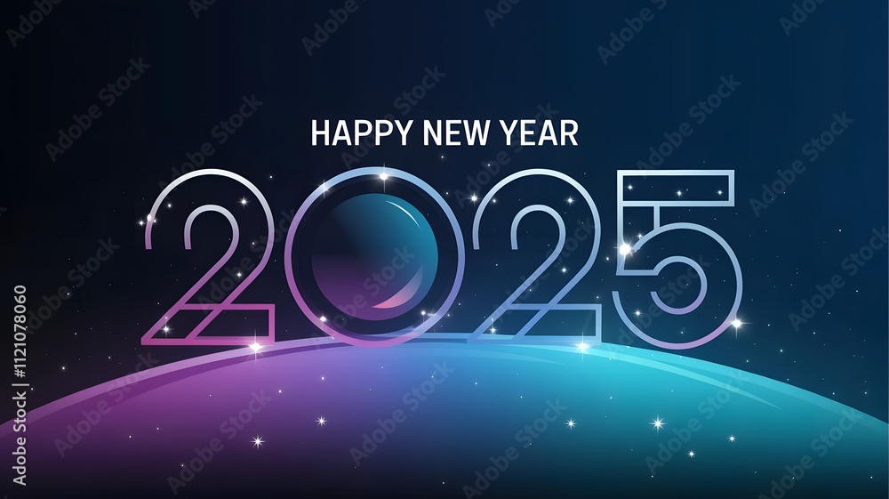 Fototapeta premium Happy New Year 2025