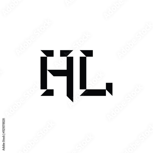 HL monogram logo design letter text name symbol monochrome logotype alphabet character simple logo