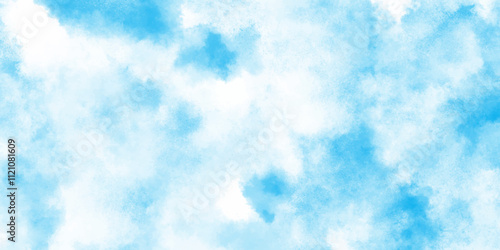 natural cloudy watercolor abstract painting background, Abstract natural and shiny beautiful light blue cloudy sky, light sky or ocean blue watercolor abstract background.