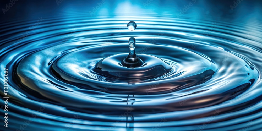 Water drop and splash creating circular waves on surface, abstract background, water, drop, splash, circular, waves, surface Water drop and splash creating circular waves on surface, abstract background, water, drop, splash, circular, waves, surface