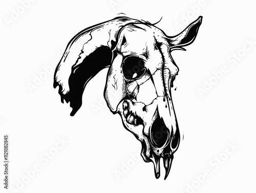 Horse Skull Playing silhouette vector illustration