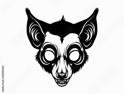 Lemur Skull silhouette vector illustration