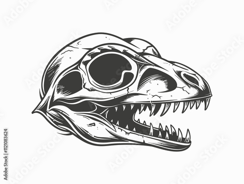 Mitor lizard Skull silhouette vector illustration