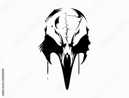 Owl Skull silhouette vector illustration photo