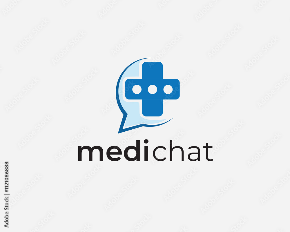creative chat icon with plus medical in the middle logo design creative chat icon with plus medical in the middle logo design