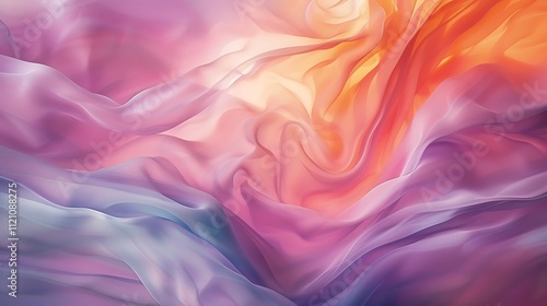 Soft, colorful waves blending together in a continuous flow, creating a peaceful yet dynamic background.