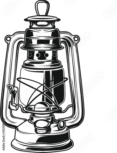 black and white old lattern vector