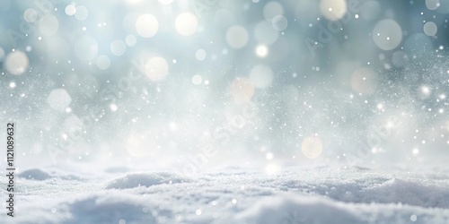 Serene Winter Wonderland Sparkling Snow and Soft Bokeh Lights