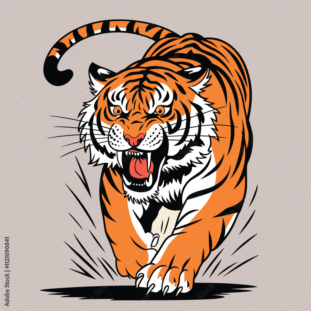 Fototapeta premium tiger vector for logo, t-shirt, template etc